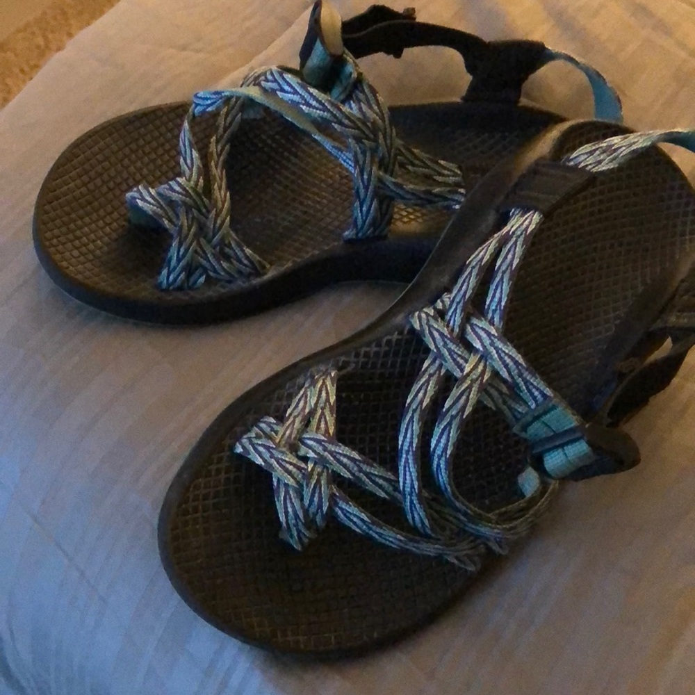 Chacos Teal with Toe Strap Wide Width 7